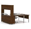 Picture of U-Desk With Hutch In Brown Oak