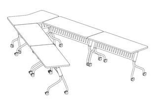 Picture of Modular Mobile V Shape Training Table Set