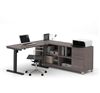 Picture of L-Desk Including Electric Height Adjustable Table in Bark Gray