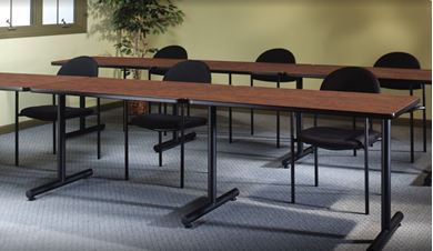 Picture of Set of 6, 72"W Training Table with Fixed Tubular Base
