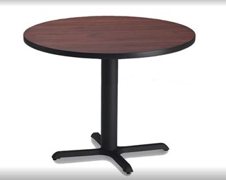 Picture of Pack of 6, 30" Round Cafe Table with Cast Iron Base