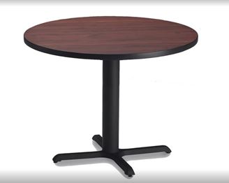 Picture of Pack of 6, 36" Round Cafe Table with Cast Iron Base