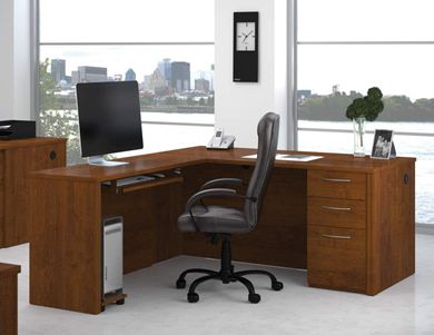 Picture of L-Shaped Workstation Kit In Brown