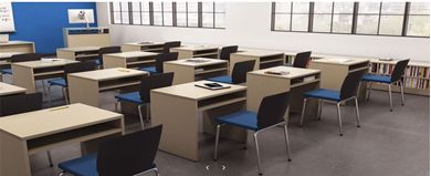 Picture of Pack of 14, Classroom Training Computer Desk with Underneath Shelf