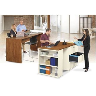 Picture of 60"W Standing Height Desk with Lateral Storage Center