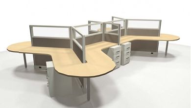 Picture of Cluster of 6 Person Shared Powered Desk Workstation