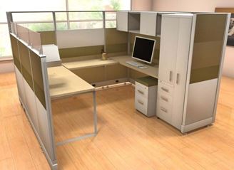 Picture of 8' X 8' Powered U Shape Privacy Cubicle Workstation