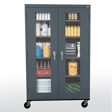 Picture of  Metal Front Transport Mobile Cabinet With Adjustable Shelves
