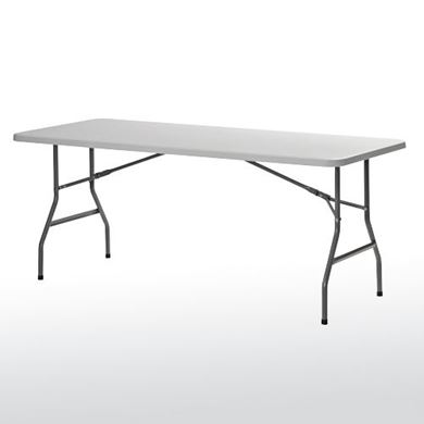 Picture of Steel Frame Folding Plastic Table -White