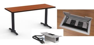 Picture of Pack of 4, 42" Fixed Training Table with Power Module