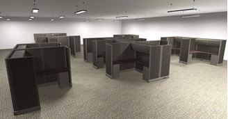 Picture of Preconfigured 15 Person L Shape Cubicle Desk Workstation