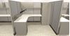 Picture of 4 Person L Shape Cubicle Desk Workstation with Wardrobe Storage
