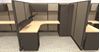 Picture of 4 Person L Shape Cubicle Desk Workstation with Wardrobe Storage