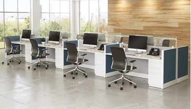 Picture of Cluster of 8 Person Cube Station with Fililg Pedestal 