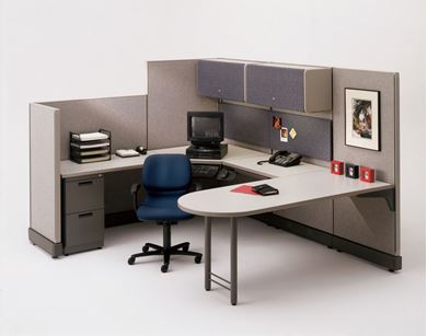 Picture of U Shape Cubicle Workstation with Filing Storage