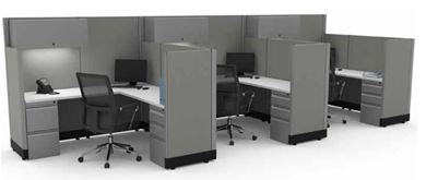 Picture of Cluster of 3 Person, L Shape Cubicle Workstation