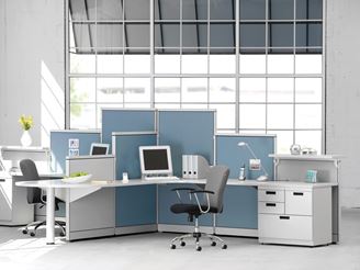 Picture of Two Person Shared Desk Cubicle Workstation