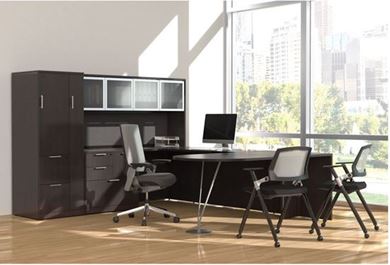 Picture of U Shape Desk Workstation with Filing and Wardrobe Storage
