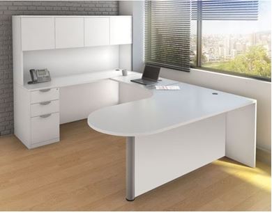 Picture of U Shape Peninsula Workstation with Overhead Storage