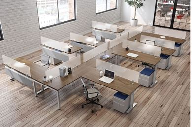 Picture of 8 Person Powered Height Adjustable Teaming Workstation