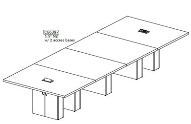 Picture of 14' Rectangular Conference Table with Power Modules