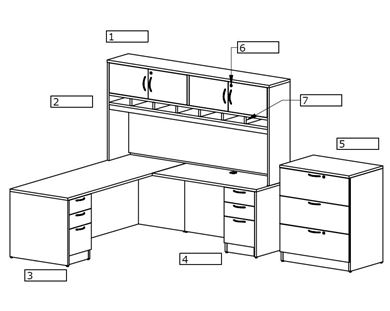 Picture of L Shape Desk Workstation with Lateral File Storage