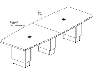 Picture of 10' Boat Shape Conference Table with Power Module