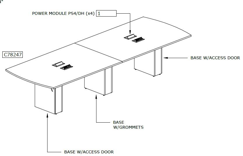 The Office Leader. 12' Conference Table with Power Modules
