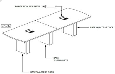 Picture of 12' Conference Table with Power Modules