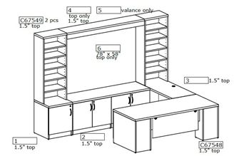Picture of U Shape Desk Workstation with Upper Storage