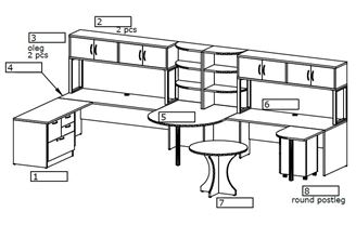 Picture of Two Person Shared Desk Workstation