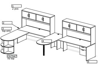 Picture of Two Person Shared Desk Workstation