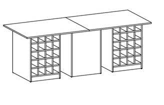 Picture of 10' Standing Table with Lower Storage Cubbies