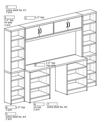 Picture of Credenza Storage Center with Bookcase Tower