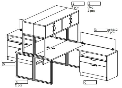 Picture of Two Person L Shape Desk Workstation