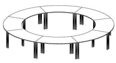 Picture of Circular Modular Conference Meeting Table