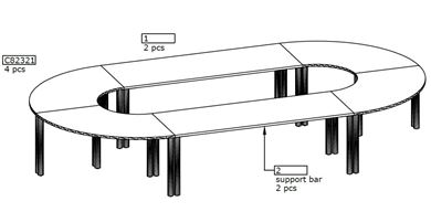 Picture of Racetrack Modular Conference Meeting Table