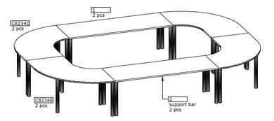 Picture of Radius Square Modular Conference Meeting Table
