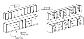 Picture of Storage Credenza Storage Center with Overhead Cabinet