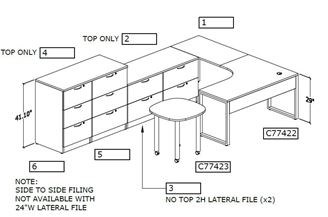 Picture of L Shape Desk Station with Lateral Filing