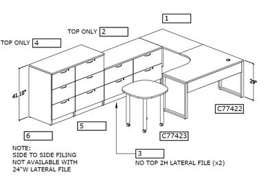 Picture of L Shape Desk Station with Lateral Filing