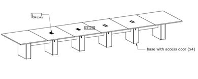 Picture of 22' Rectangular Conference Table with Power Modules