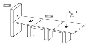 Picture of Conference Table with Power Modules and Wall Panel