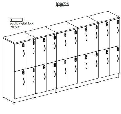 Picture of 20 Opening Double Tier Locker, Locking