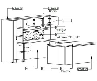 Picture of Powered U Shape Desk Workstation with Wardrobe 