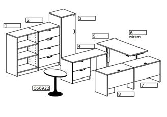 Picture of U Shape Desk Station with Lateral File and Wardrobe Storage