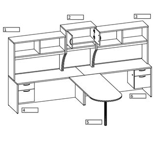 Picture of Two Person Shared Desk Workstation