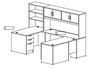 Picture of U Shape Desk Workstation with Overhead Storage