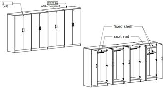Picture of Set of Four, Double Door Wardrobe Storage Locker
