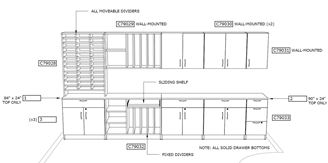 Picture of Storage Credenza Center with Wall Mount Storage